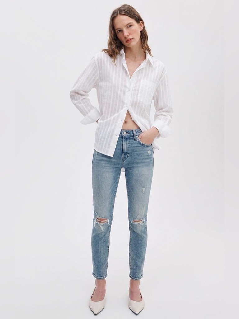 Rag & Bone New York Ankle Skinny Jeans In "Double"
